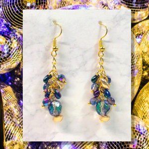 New Crystal Disco Cluster Chain Earrings